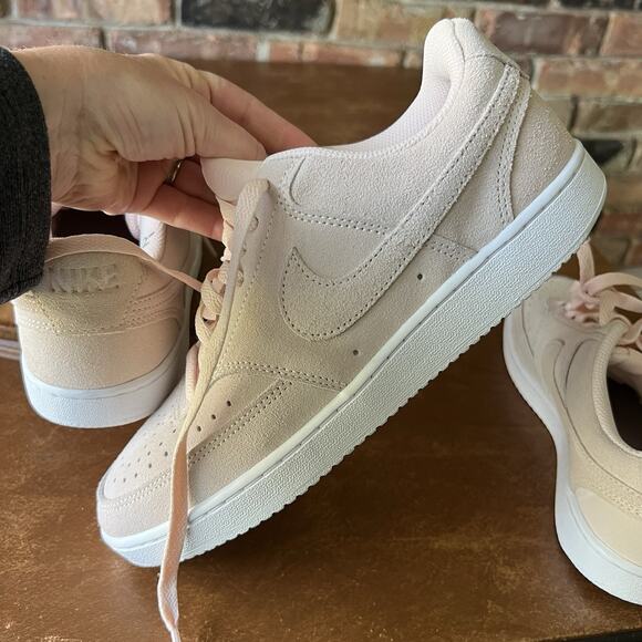 Nike Court Vision Low Orange Pearl White Suede Shoes Sneakers Women's Size 9.5 - Picture 13 of 16